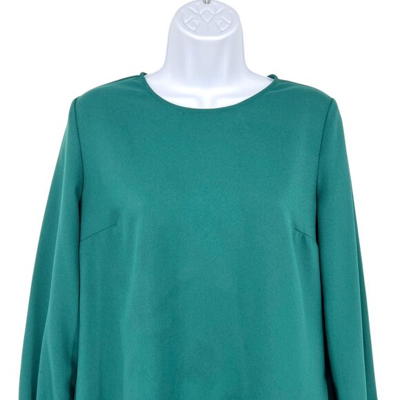 Banana Republic Factory Green Long Sleeve Mini Shift Dress Size 6 - Picture 2 of 11